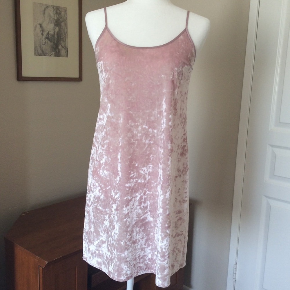 Victoria’s Secret Pink Velvet Satin Slip Dress